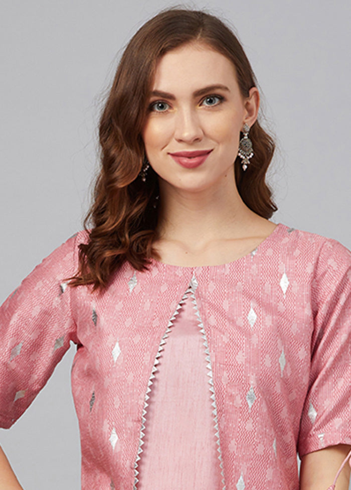 2 Pc Pink Readymade Silk Kurti Set VDKSH19052034 - Indian Silk House Agencies