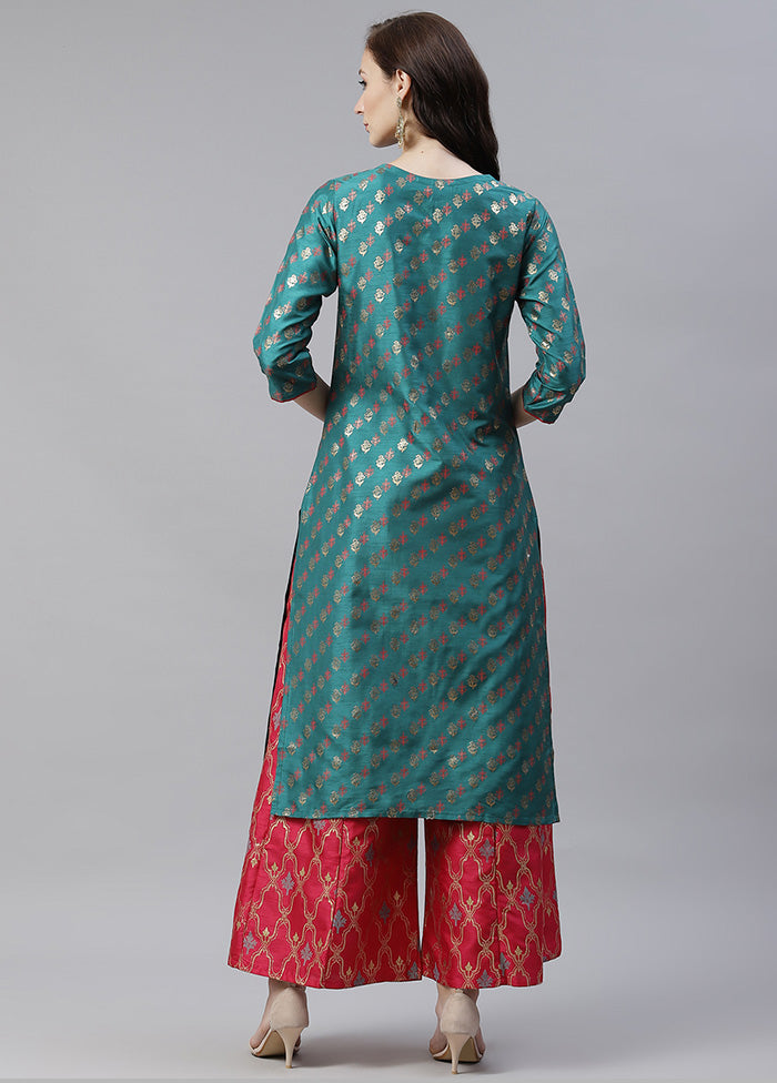 2 Pc Green Readymade Silk Kurti Set VDKSH19052035 - Indian Silk House Agencies
