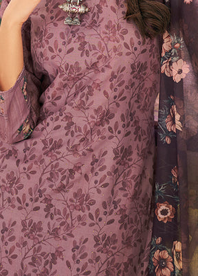 3 Pc Pink Unstitched Cotton Suit Set VDKSH31052120 - Indian Silk House Agencies