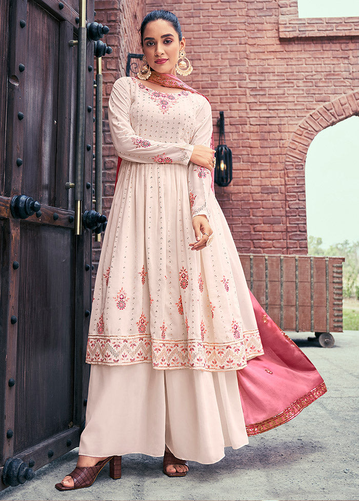 3 Pc Light Pink Readymade Georgette Suit Set VDKSH31052076 - Indian Silk House Agencies
