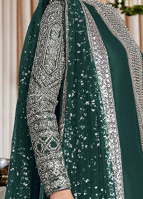 3 Pc Green Semi Stitched Georgette Suit Set VDKSH31052104 - Indian Silk House Agencies