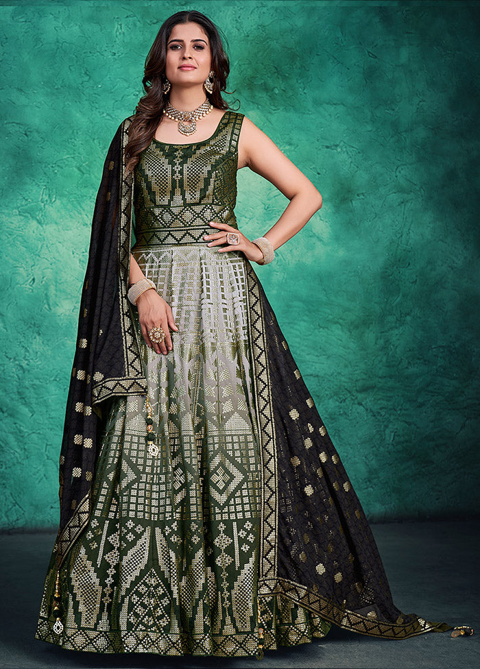 2 Pc Green Readymade Georgette Gown Set VDKSH31052064 - Indian Silk House Agencies