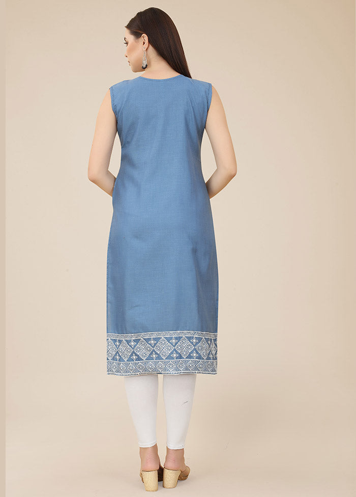 Blue Readymade Cotton Kurti VDKSH31052061 - Indian Silk House Agencies