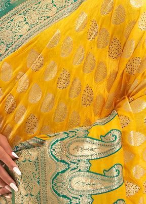 Yellow Spun Silk Saree With Blouse Piece - Indian Silk House Agencies