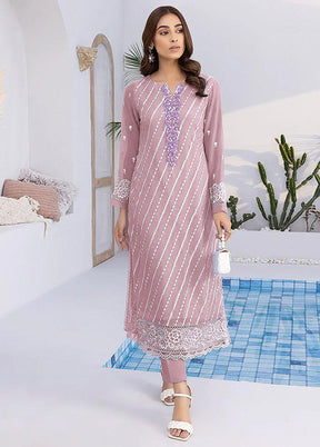 2 Pc Pink Semi Stitched Georgette Kurti Set VDKSH16062098 - Indian Silk House Agencies