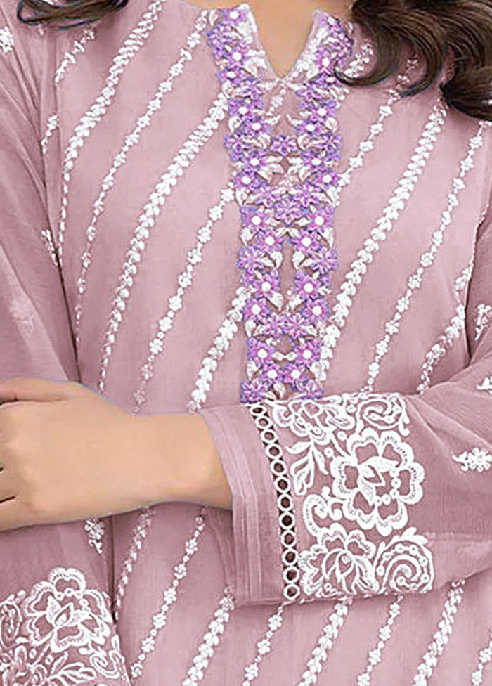 2 Pc Pink Semi Stitched Georgette Kurti Set VDKSH16062098 - Indian Silk House Agencies