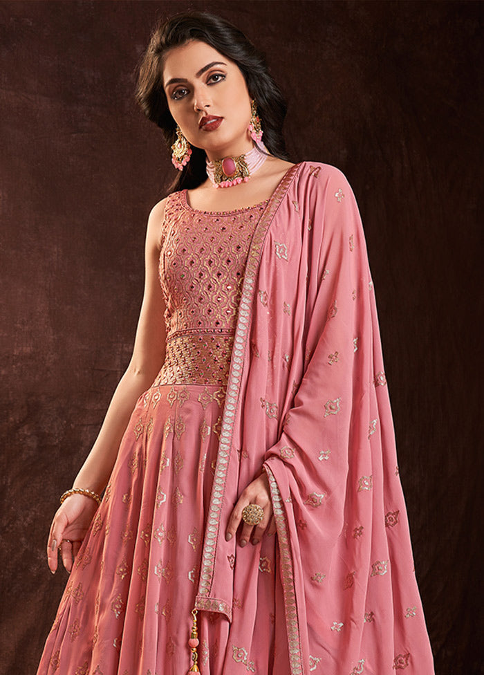 2 Pc Pink Readymade Pure Georgette Gown VDKSH16062086 - Indian Silk House Agencies