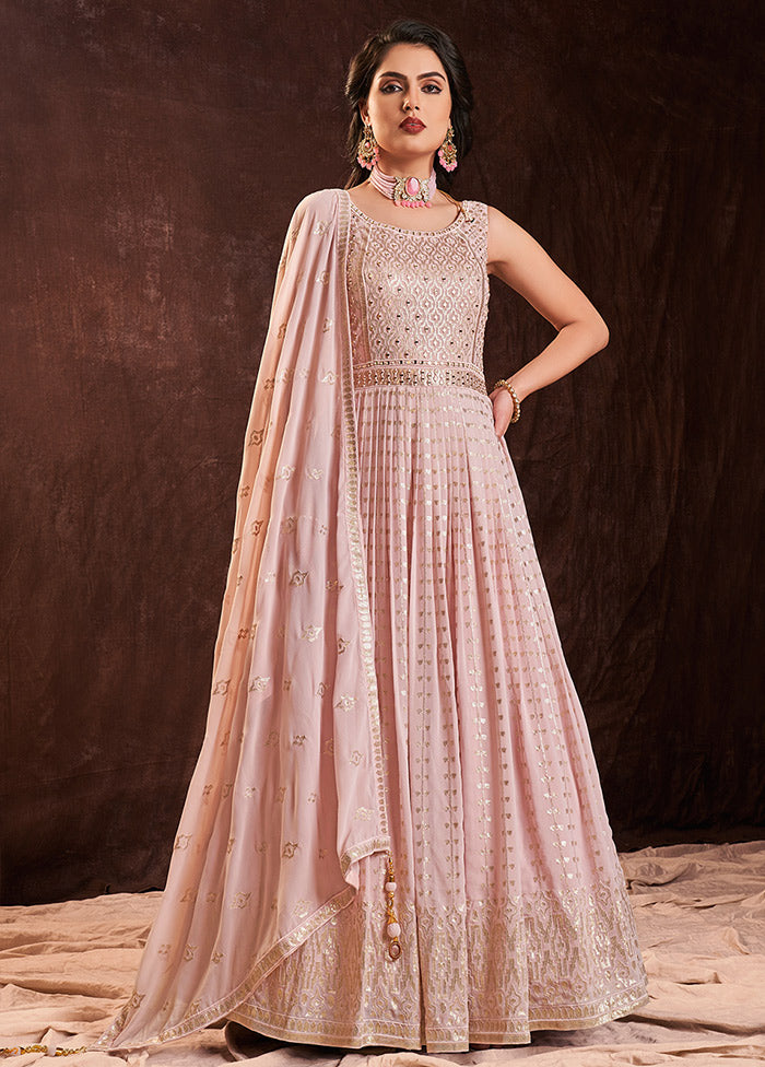 2 Pc Baby Pink Readymade Pure Georgette Gown VDKSH16062087 - Indian Silk House Agencies