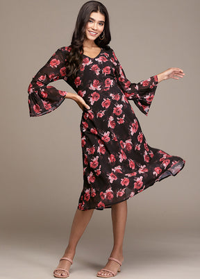 Black Readymade Georgette Indian Dress VDKSH16062069 - Indian Silk House Agencies