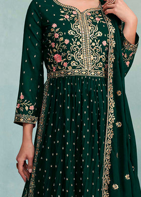 3 Pc Green Readymade Georgette Suit Set VDKSH29062115 - Indian Silk House Agencies