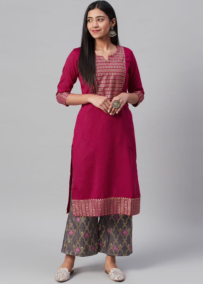 2 Pc Pink Readymade Silk Straight Kurti Set VDKSH29062081 - Indian Silk House Agencies