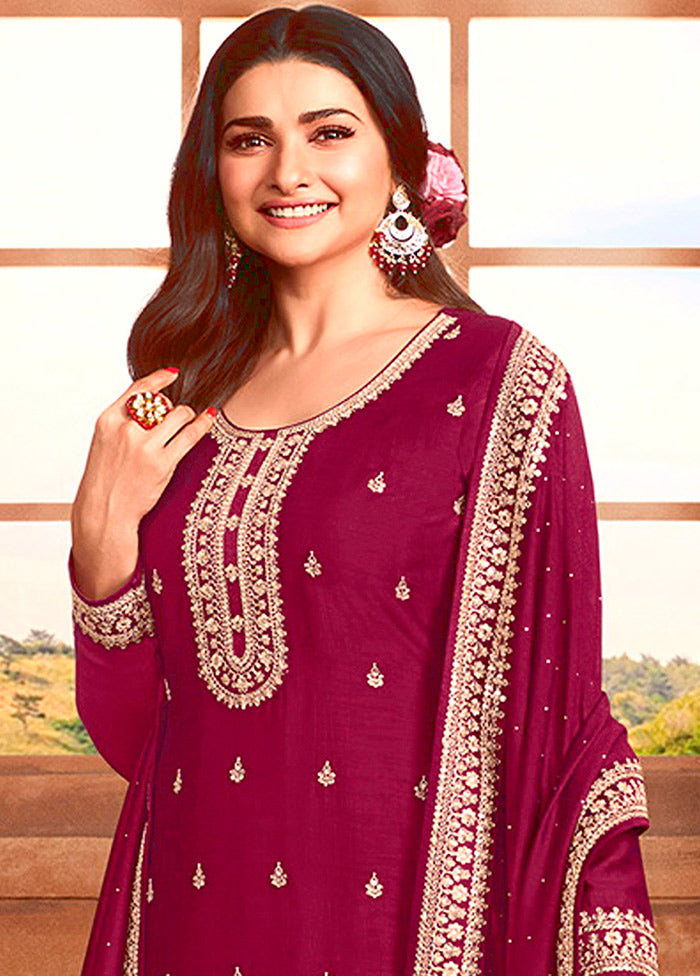 3 Pc Pink Semi Stitched Georgette Suit Set VDKSH11072070 - Indian Silk House Agencies