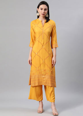 2 Pc Mustard Readymade Rayon Kurti Set VDKSH11072054 - Indian Silk House Agencies