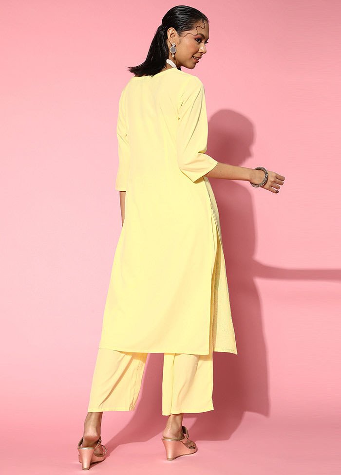 2 Pc Light Yellow Readymade Silk Kurti Set VDKSH11072056 - Indian Silk House Agencies