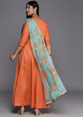 Orange Polyester Indian Dress VDKSH01082061 - Indian Silk House Agencies