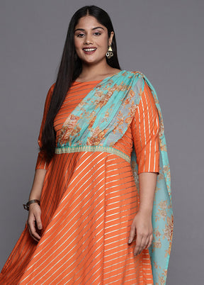 Orange Polyester Indian Dress VDKSH01082061 - Indian Silk House Agencies