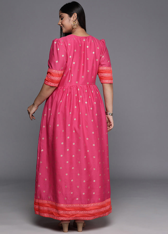 Pink Readymade Polyester Indian Dress VDKSH14082092 - Indian Silk House Agencies