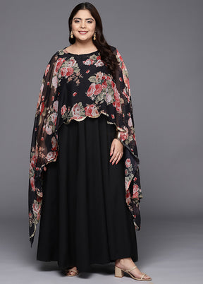 Black Readymade Polyester Indian Dress VDKSH14082094 - Indian Silk House Agencies