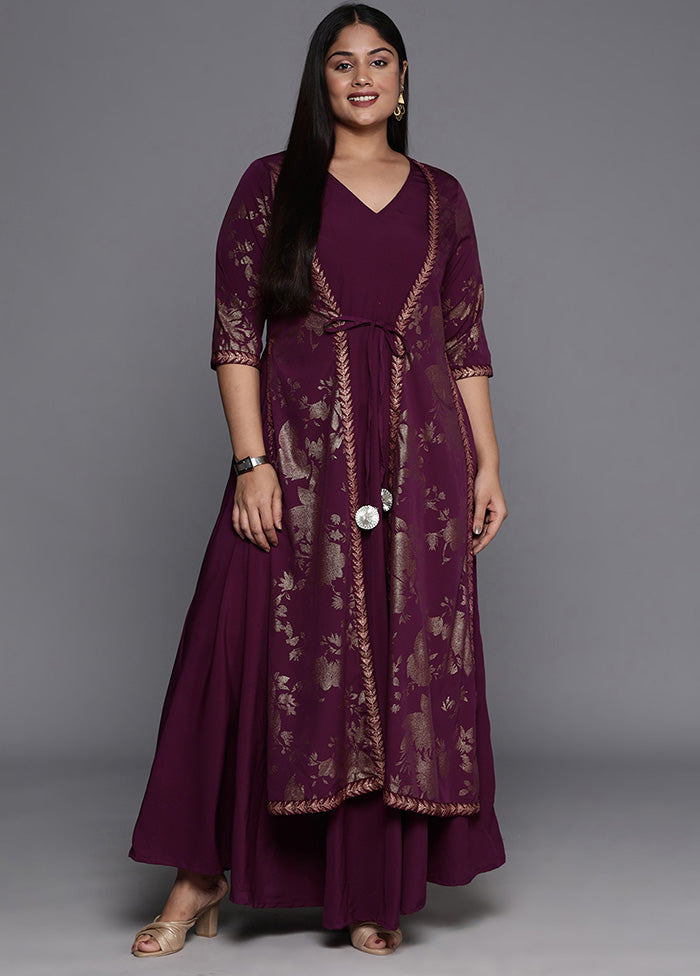Burgandy Readymade Silk Indian Dress VDKSH14082096 - Indian Silk House Agencies