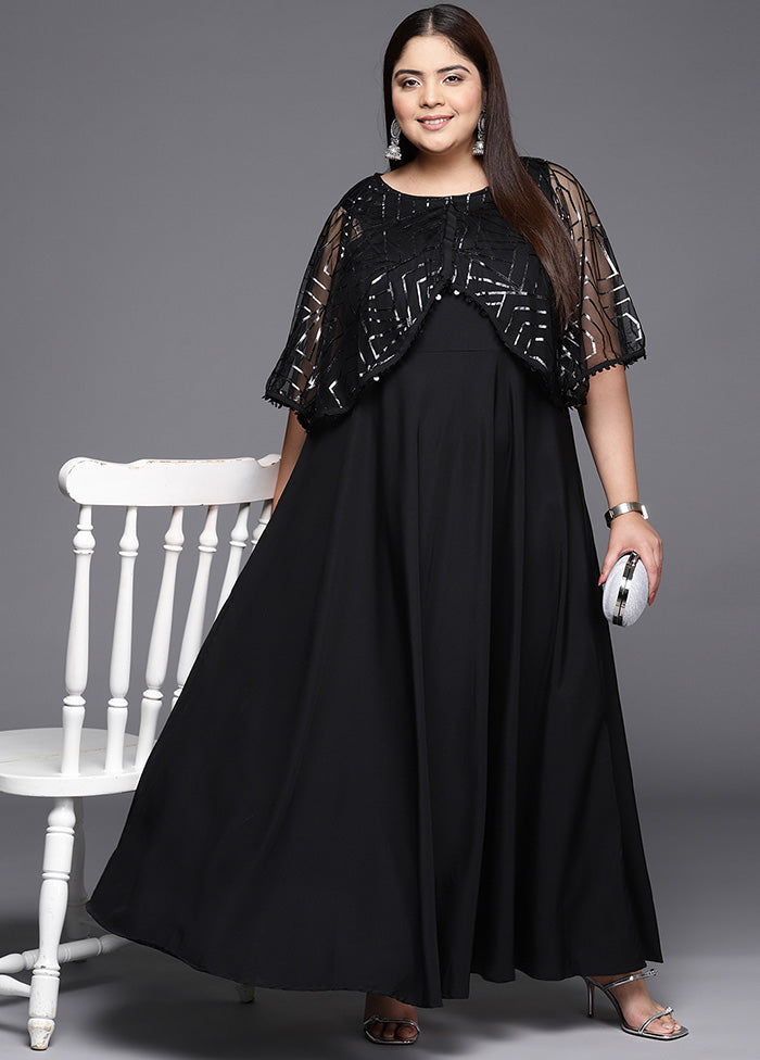 Black Readymade Silk Indian Dress VDKSH14082097 - Indian Silk House Agencies