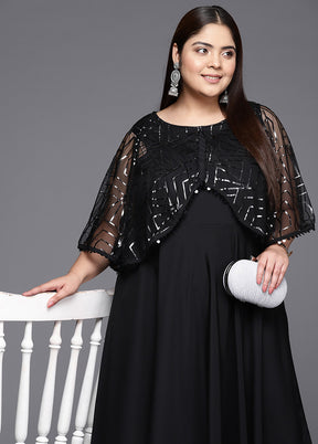 Black Readymade Silk Indian Dress VDKSH14082097 - Indian Silk House Agencies