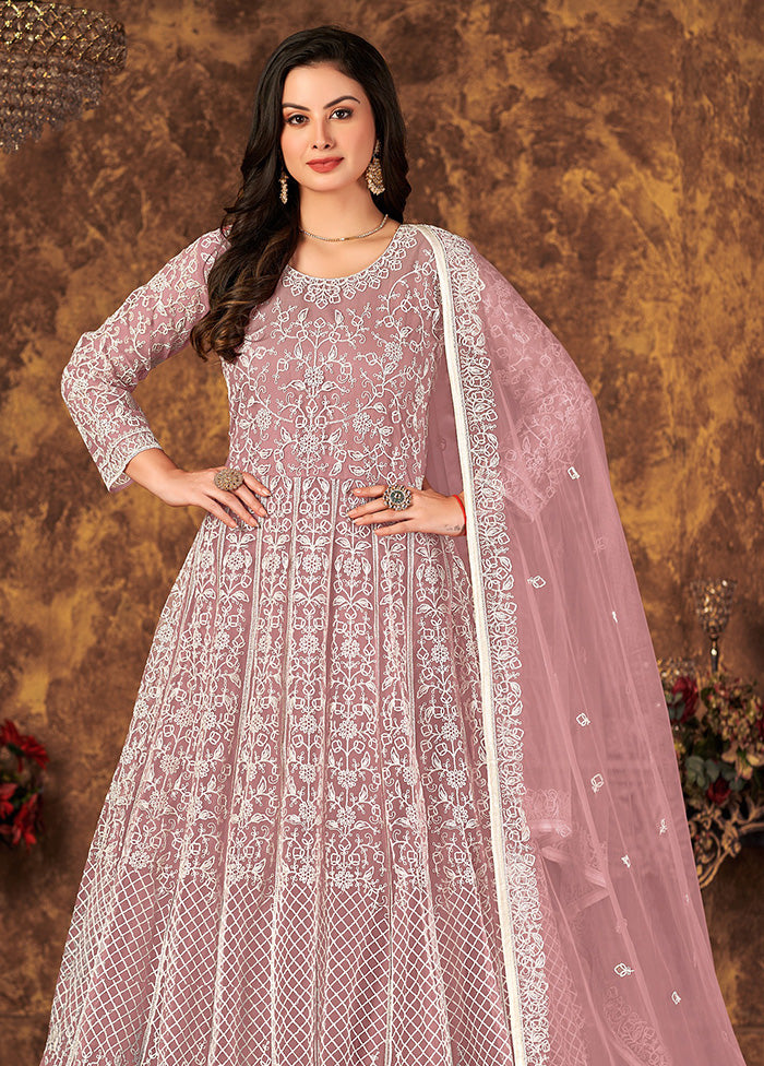 2 Pc Pink Readymade Net Gown With Dupatta VDKSH14082183 - Indian Silk House Agencies