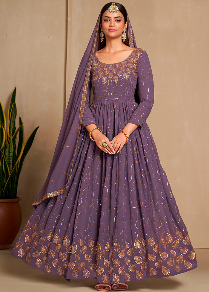Lavender Georgette Indian Dress - Indian Silk House Agencies