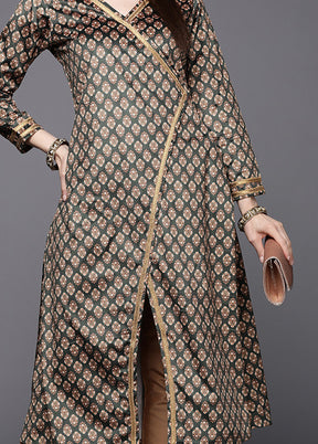 Green Readymade Velvet Kurti - Indian Silk House Agencies