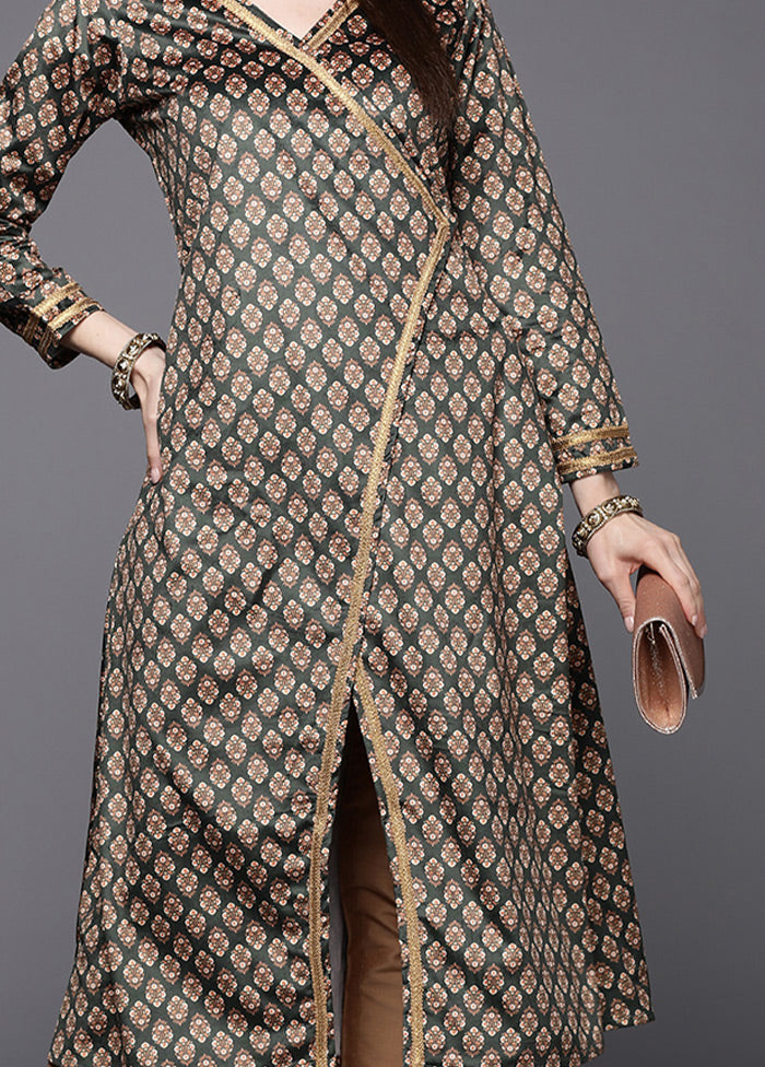 Green Readymade Velvet Kurti - Indian Silk House Agencies