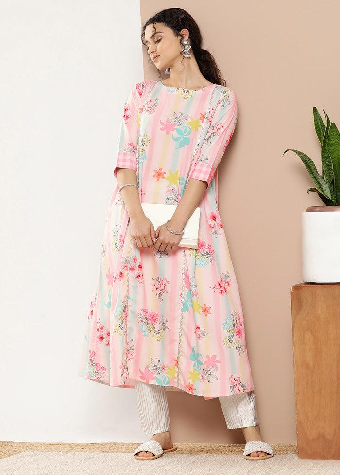 Pink Readymade Georgette Kurti - Indian Silk House Agencies