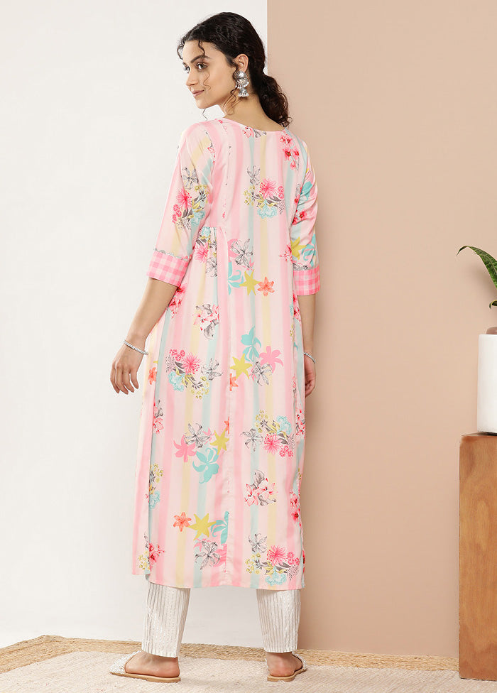 Pink Readymade Georgette Kurti - Indian Silk House Agencies