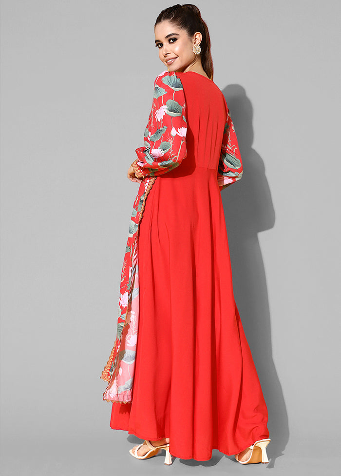 Red Readymade Silk Kurti - Indian Silk House Agencies