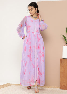 Lavender Readymade Silk Kurti - Indian Silk House Agencies