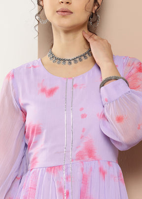 Lavender Readymade Silk Kurti - Indian Silk House Agencies