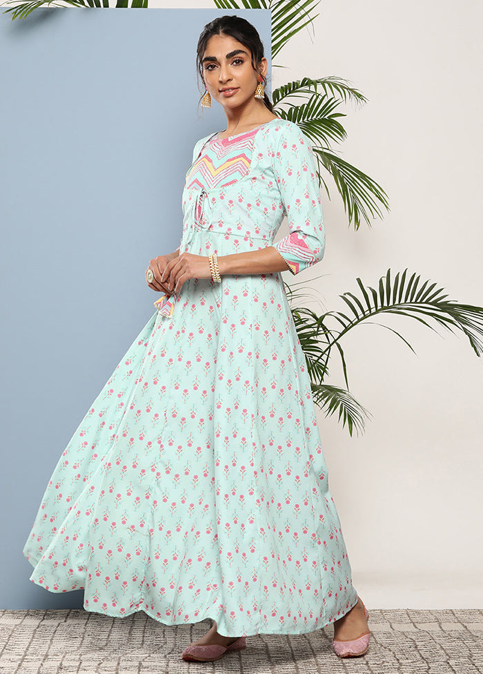 Sea Green Readymade Silk Kurti - Indian Silk House Agencies