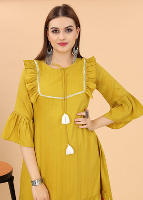 Mustard Readymade Viscose Dress - Indian Silk House Agencies