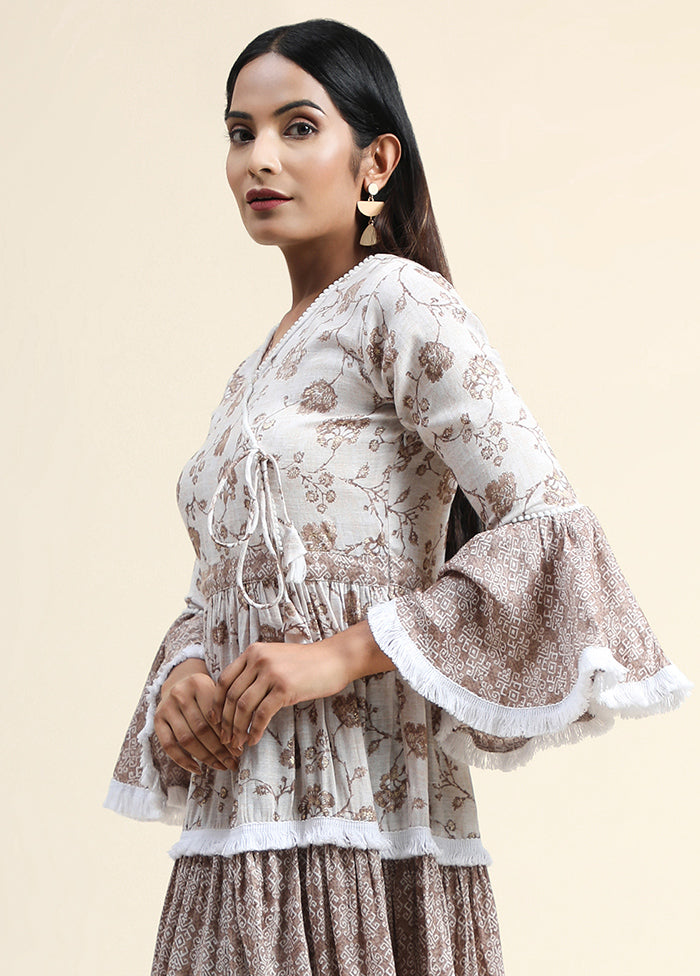 White Readymade Viscose Dress - Indian Silk House Agencies