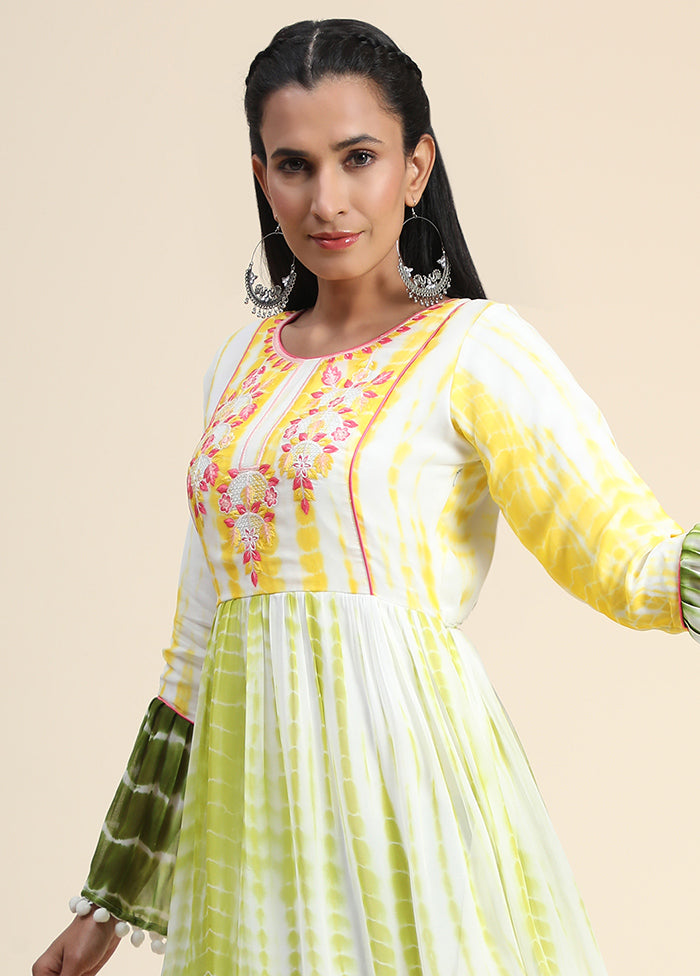 Yellow Readymade Georgette Dress - Indian Silk House Agencies