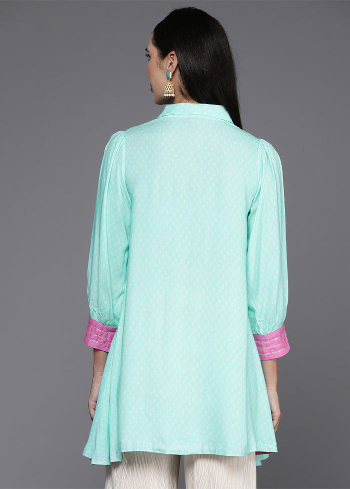 Blue Readymade Viscose Tunic - Indian Silk House Agencies