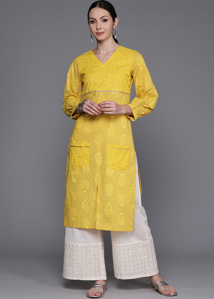 Mustard Readymade Cotton Kurti - Indian Silk House Agencies