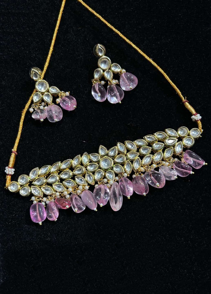 Purple Kundan Antique Necklace Set - Indian Silk House Agencies