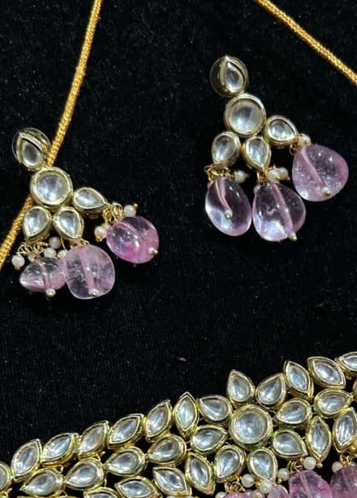 Purple Kundan Antique Necklace Set - Indian Silk House Agencies