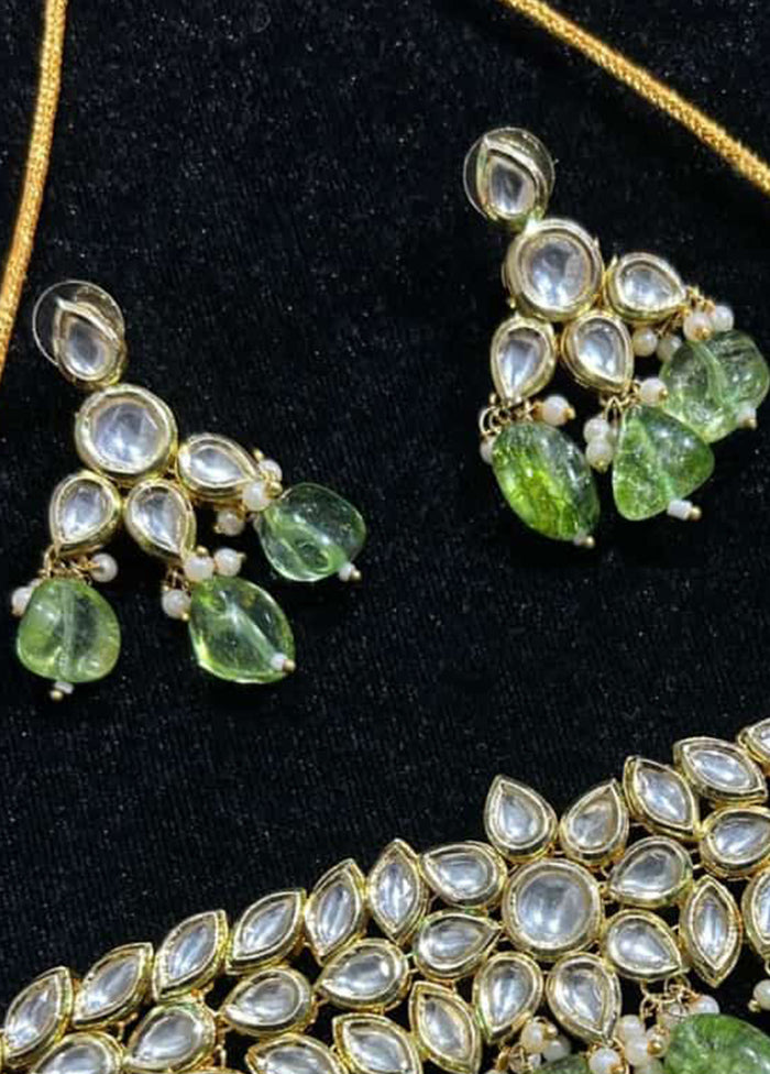 Green Kundan Antique Necklace Set