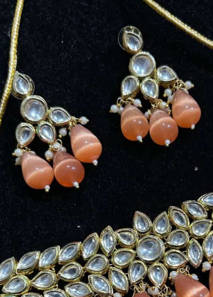 Beige Kundan Antique Necklace Set - Indian Silk House Agencies