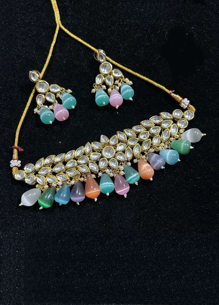 Multicolor Kundan Antique Necklace Set - Indian Silk House Agencies