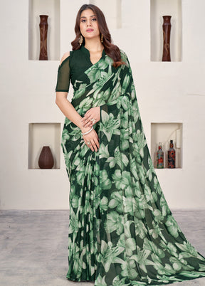 Green Net Net Saree With Blouse Piece - Indian Silk House Agencies