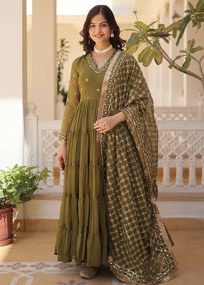 Mehendi Readymade Georgette Indian Dress