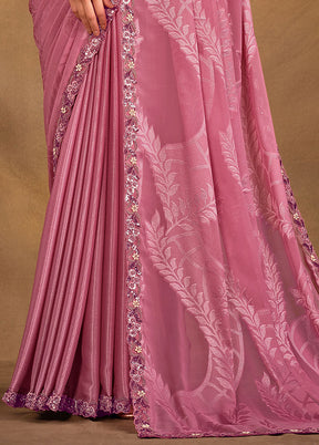 Pink Georgette Saree With Blouse Piece - Indian Silk House Agencies