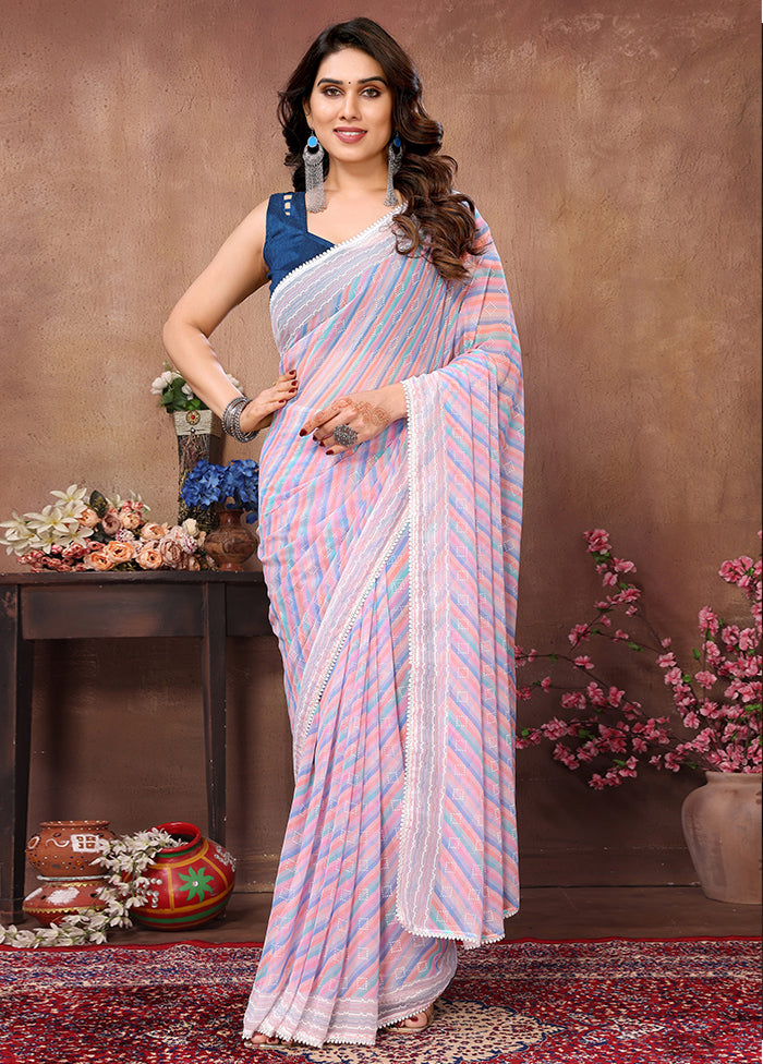 Multicolor Georgette Saree With Blouse Piece - Indian Silk House Agencies