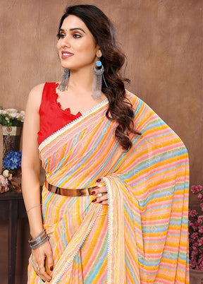 Multicolor Georgette Saree With Blouse Piece - Indian Silk House Agencies